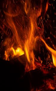 Preview wallpaper fire, flame, sparks, element, red