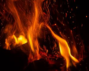 Preview wallpaper fire, flame, sparks, element, red