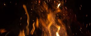 Preview wallpaper fire, flame, sparks, dark