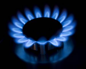 Preview wallpaper fire, gas, burner, black background, flame, heat