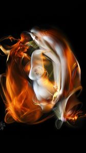 Preview wallpaper fire, light, veil, dark background