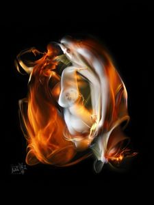 Preview wallpaper fire, light, veil, dark background