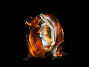 Preview wallpaper fire, light, veil, dark background