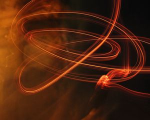 Preview wallpaper fire, lines, long exposure, light, movement, smoke