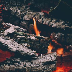 Preview wallpaper fire, logs, flames, ashes