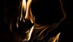 Preview wallpaper fire, night, flame, dark