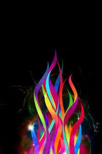 Preview wallpaper fire, simulation, multi-colored, bright