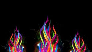 Preview wallpaper fire, simulation, multi-colored, bright