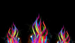 Preview wallpaper fire, simulation, multi-colored, bright