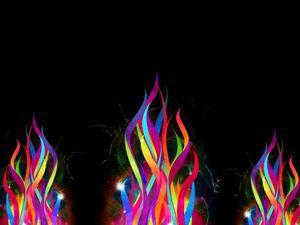 Preview wallpaper fire, simulation, multi-colored, bright