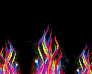 Preview wallpaper fire, simulation, multi-colored, bright