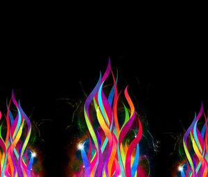 Preview wallpaper fire, simulation, multi-colored, bright