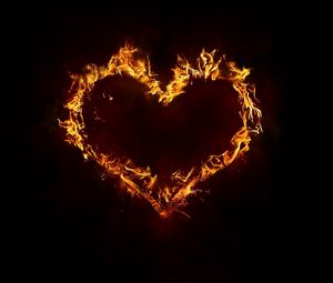 Preview wallpaper fire, smoke, background, heart