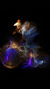 Preview wallpaper fire, smoke, lines, colorful, dark