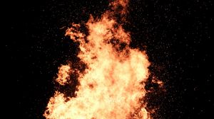 Preview wallpaper fire, sparks, bonfire, flame, night, dark