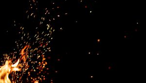 Preview wallpaper fire, sparks, dark, bonfire