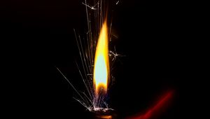 Preview wallpaper fire, sparks, flame, darkness, lighter