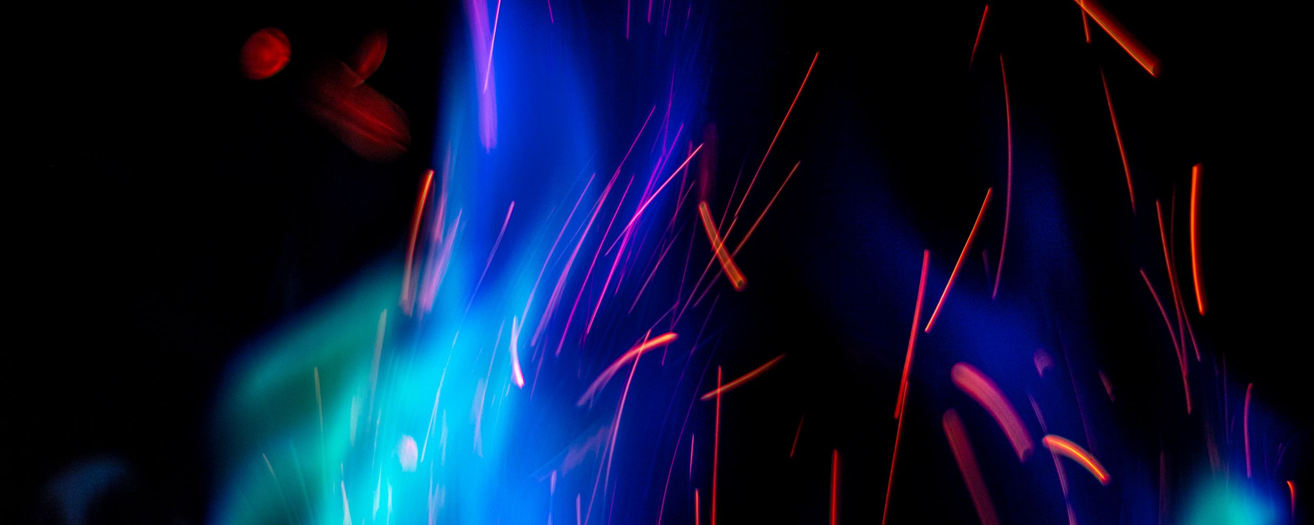 Download Wallpaper X Fire Sparks Flame Blue Abstraction Ultrawide Monitor Hd Background