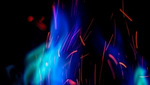 Preview wallpaper fire, sparks, flame, blue, abstraction
