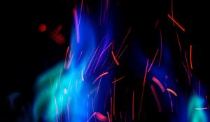 Preview wallpaper fire, sparks, flame, blue, abstraction