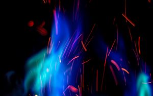 Preview wallpaper fire, sparks, flame, blue, abstraction