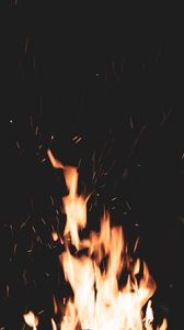 Preview wallpaper fire, sparks, flame, dark