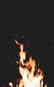 Preview wallpaper fire, sparks, flame, dark