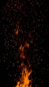 Preview wallpaper fire, sparks, flame, dark, night