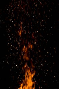 Preview wallpaper fire, sparks, flame, dark, night