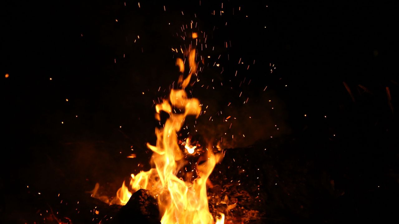 Wallpaper fire, sparks, flame, bonfire