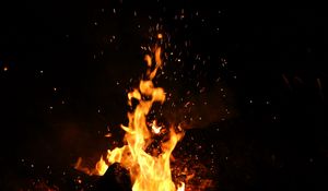 Preview wallpaper fire, sparks, flame, bonfire