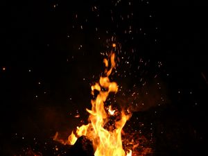 Preview wallpaper fire, sparks, flame, bonfire