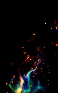 Preview wallpaper fire, sparks, glare, dark