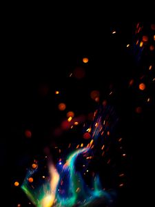 Preview wallpaper fire, sparks, glare, dark