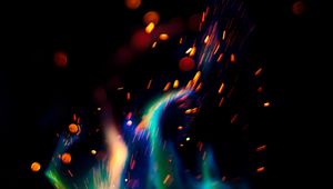 Preview wallpaper fire, sparks, glare, dark