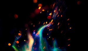 Preview wallpaper fire, sparks, glare, dark