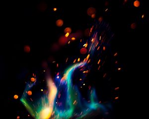 Preview wallpaper fire, sparks, glare, dark
