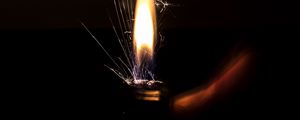 Preview wallpaper fire, sparks, lighter, darkness