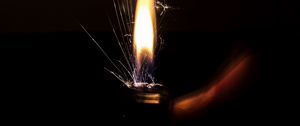 Preview wallpaper fire, sparks, lighter, darkness