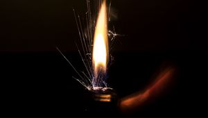 Preview wallpaper fire, sparks, lighter, darkness