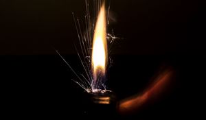 Preview wallpaper fire, sparks, lighter, darkness