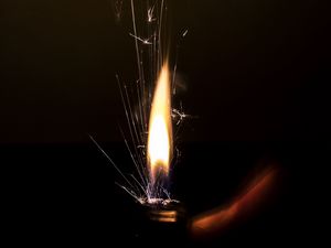 Preview wallpaper fire, sparks, lighter, darkness