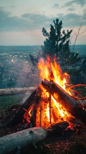 Preview wallpaper fire, sparks, travel, camping