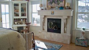 Preview wallpaper fireplace, children, glass