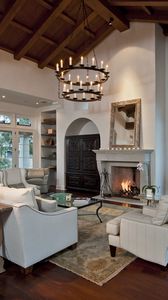 Preview wallpaper fireplace design, interior design, style, room, house-castle