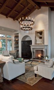 Preview wallpaper fireplace design, interior design, style, room, house-castle