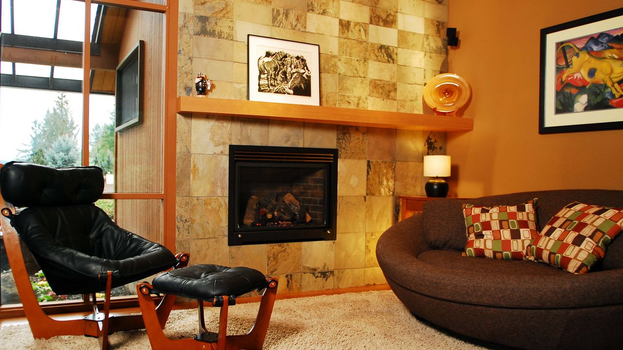 Wallpaper fireplace, example, interior, glass, safety