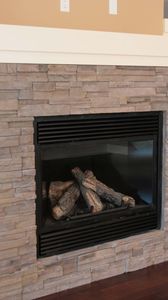 Preview wallpaper fireplace, example, interior, glass