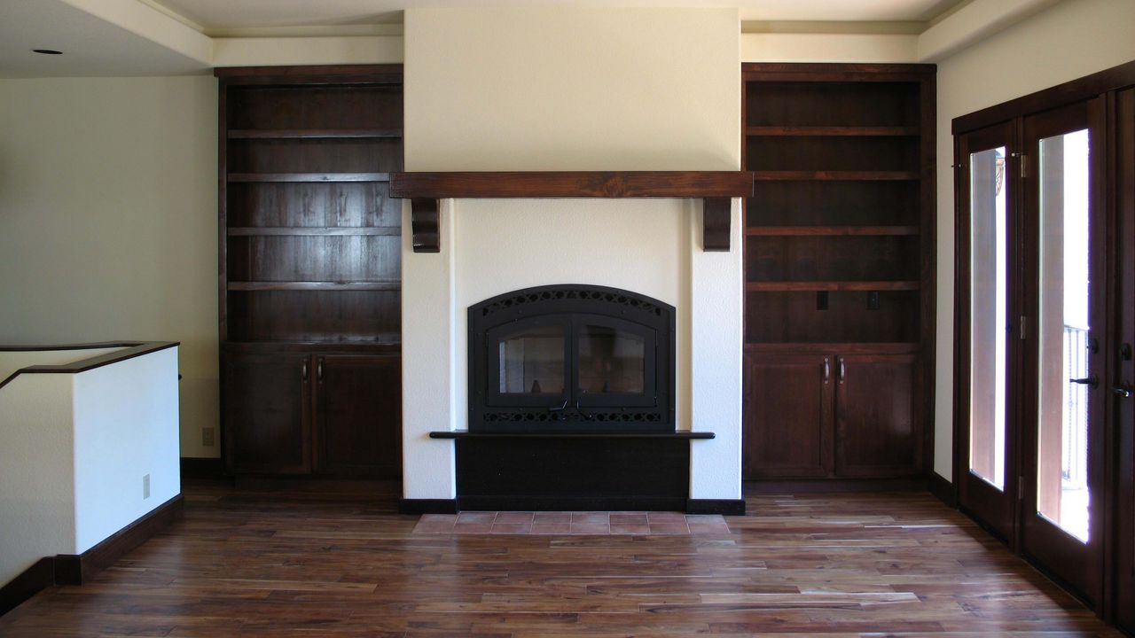 Wallpaper fireplace, example, interior, floor