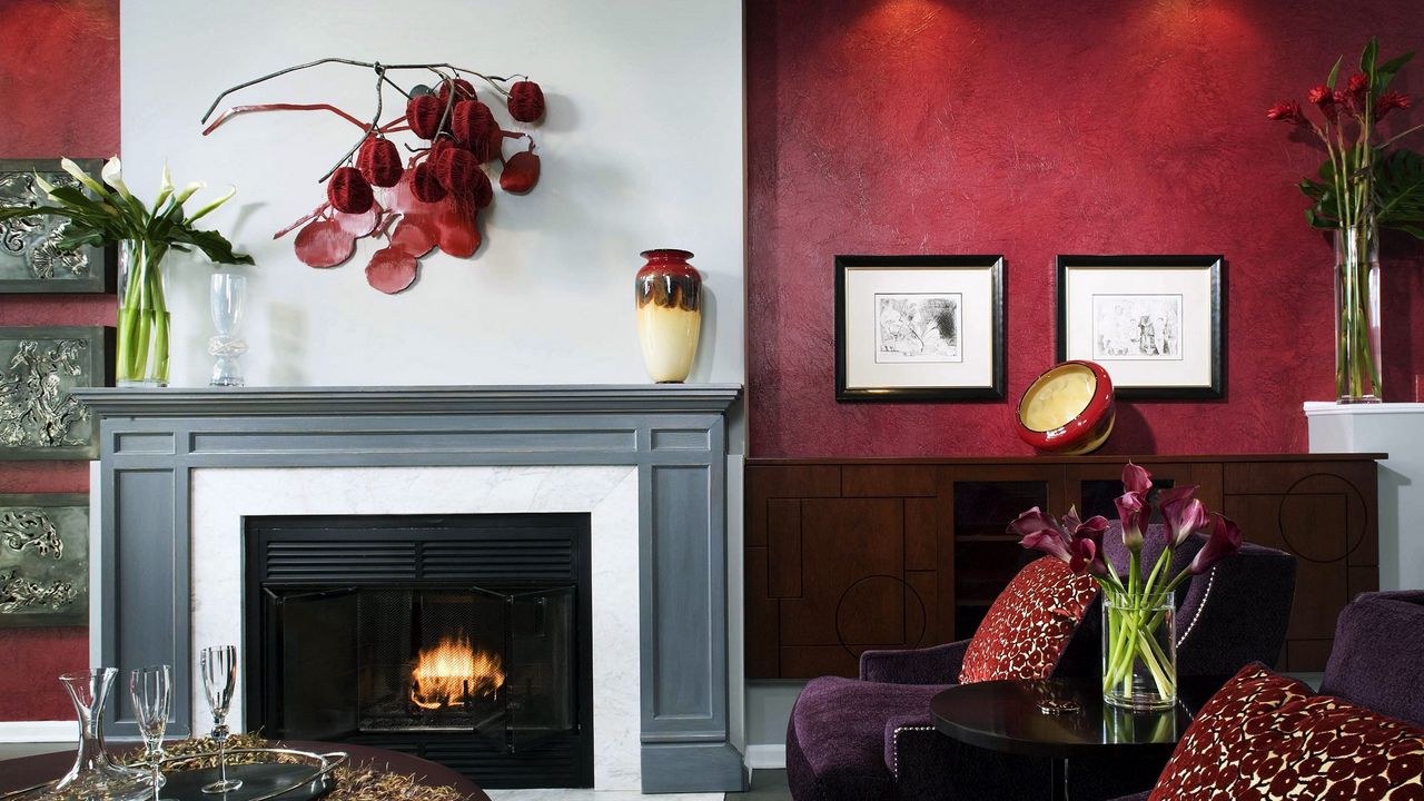 Wallpaper fireplace, furniture, room, interior
